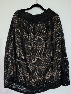 Metrowear Black Lace Midi Skirt 3X